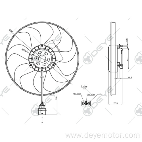 Auto electric radiator fans for VW DERBY FOX